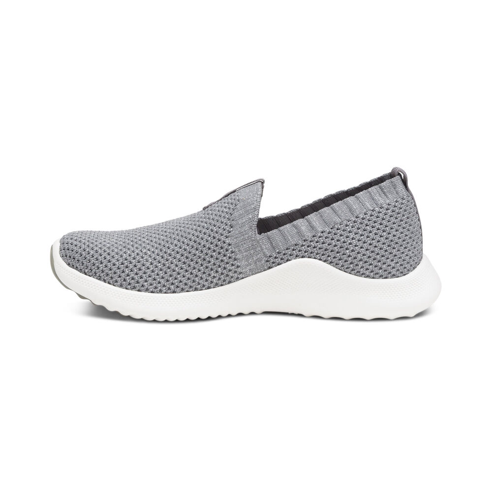 Aetrex Women's Angie Arch Support Sneakers - Grey | USA YPYV9N7